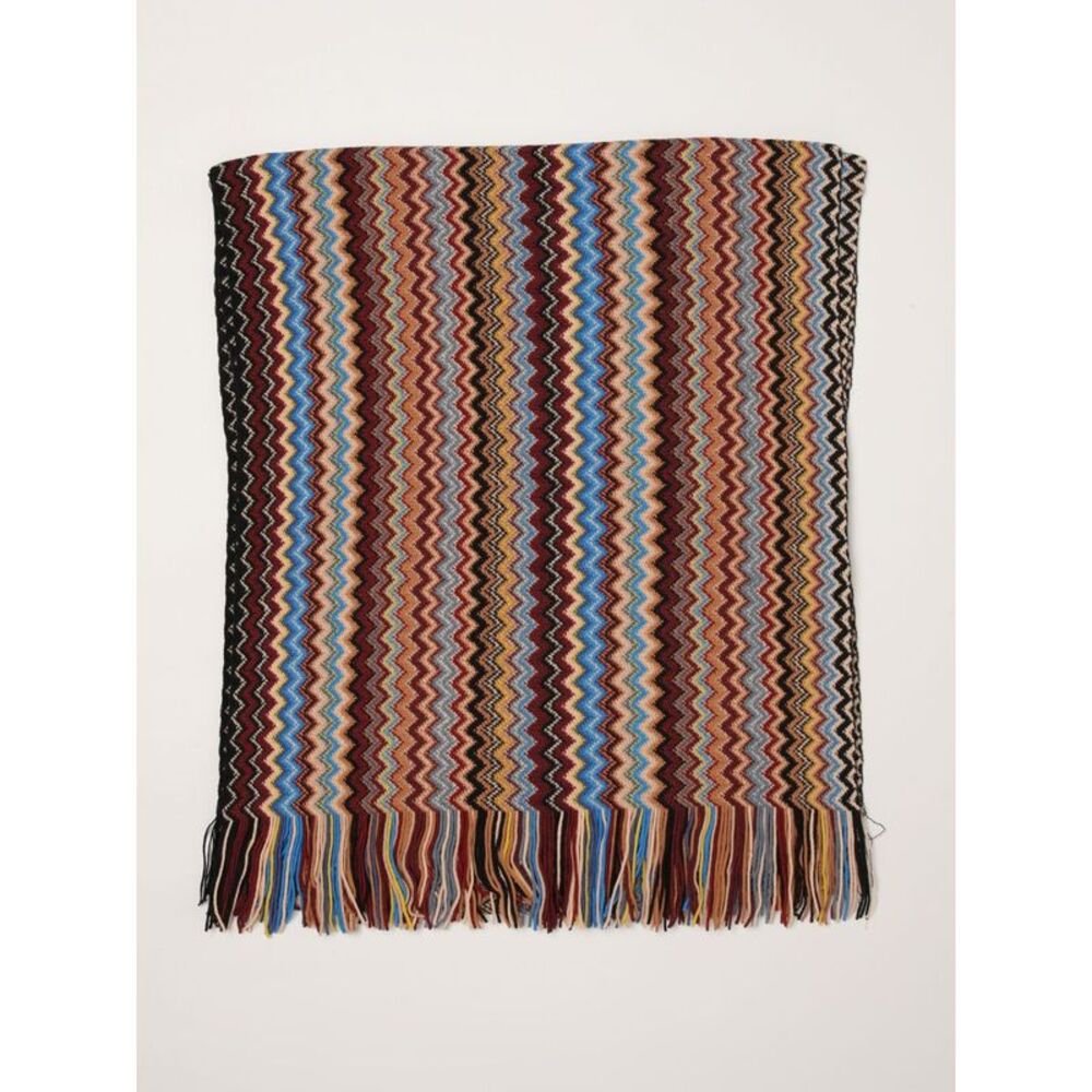 Missoni Men Abstract Striped Pattern Wool Blend Scarf Missoni